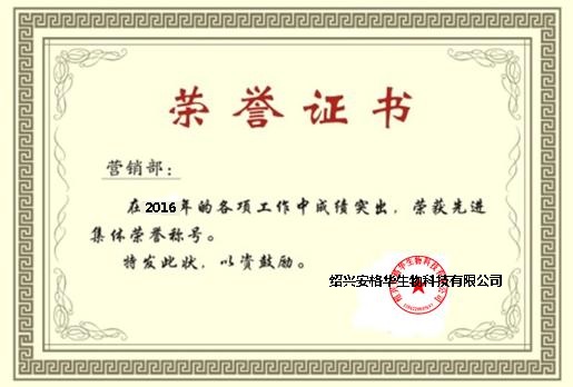 榮譽(yù)證書(shū)